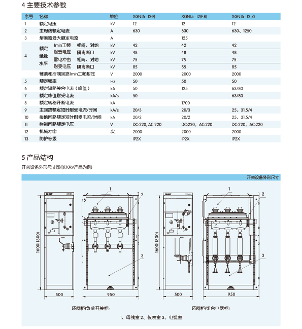 XGN15-12 交流金属封闭环网开关